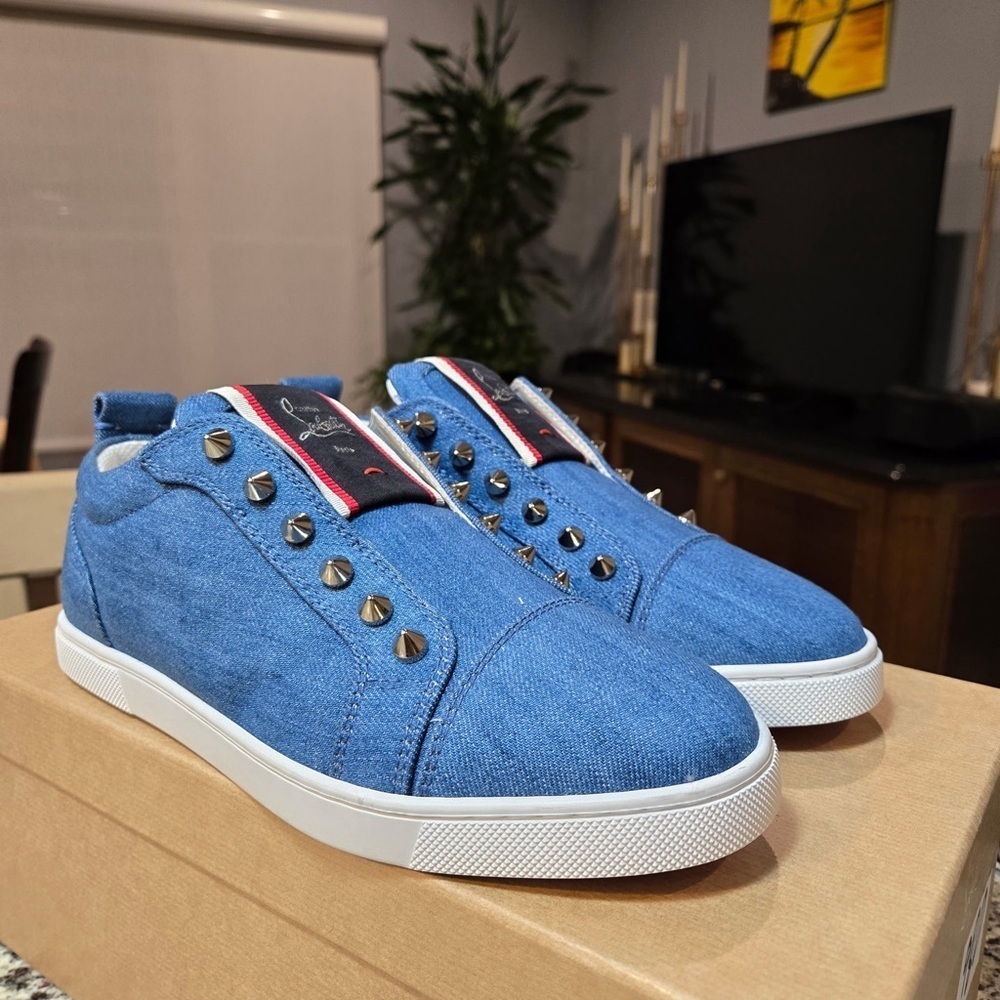 NEW Christian Louboutin FAV Pique A Vontade Woman Sneaker Size 37.5